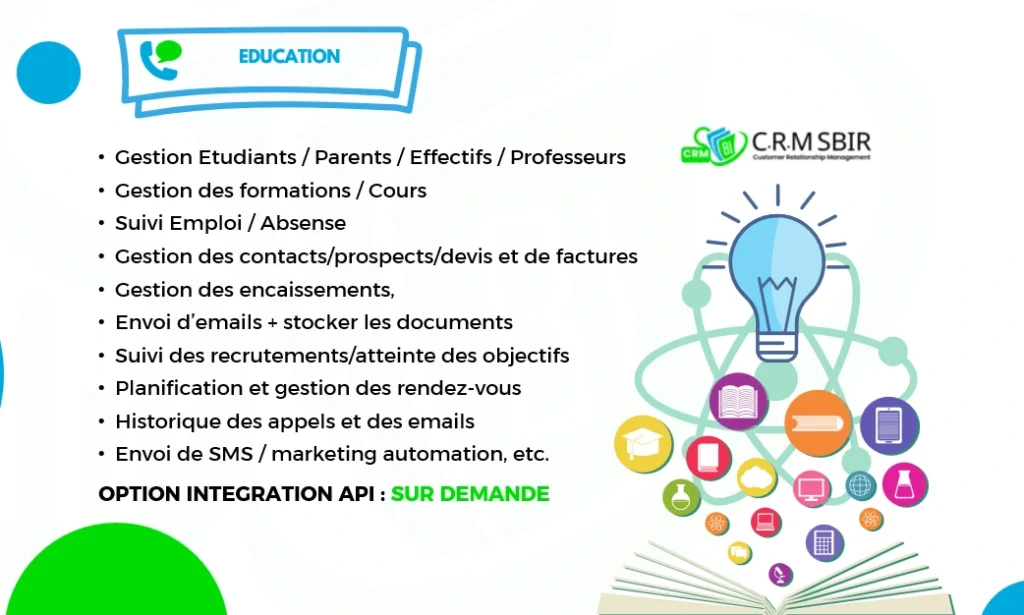 Logiciels de CRM pour le secteur EDUCATION CRMSBIR